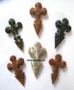 Carved Rounded Cross Arrowheads