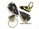 Black Obsidian Arrowhead Finger Ring
