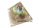 Crystal Quartz Orgone Pyramid with Flower of life