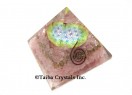 Rose Quartz Orgone pyramid with Flower of life
