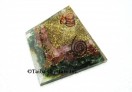 Rose Carnelian Green Jade Orgone pyramid with Crystal Point