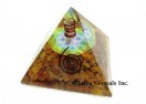 Tiger Eye Orgone Pyramid with Flower of Life