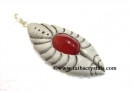 Tibetan Red Cornelian Marquise shape pendant