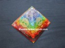 Dyed Chakra Orgone Layer with 4 side Flower of life charm