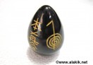Black Agate Engrave Usai Reiki Egg