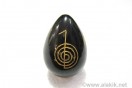 Black Obsidian Engrave USAI  Reiki Egg
