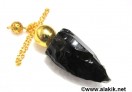 Black Obsidian Raw Golden Modular Pendulum