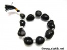 Black agate tumble with crystal power bracelet