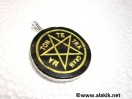 Black obsidian Tetragrammaton Pendant