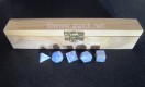 Blue Lace Agate 5pcs Geometry set with Wooden Box