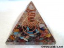 Chakra Orgone Pyramid with crystal point & copper wire