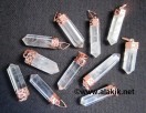 Crystal Quartz Copper Cap Pencil Pendant