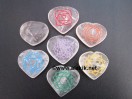 Crystal Quartz Engrave chakra colourful Heart set