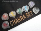 Crystal Quartz chakra Colour Sanskrit Heart Set with velvet purse