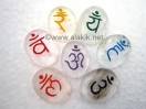 Crystal Quartz chakra Colour Sanskrit Oval Set