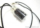 Iolite bottle pendant with cord
