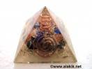 Orgone Pyramid With Crystal Point & copper Wire