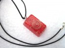 Red Rectangle Orgone Pendant with cord