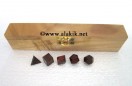 Red Tiger Eye 5pcs Geometry set with wooden box