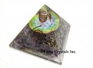 Amethyst Orgone pyramid with flower of life