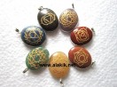 7 Chakra Engrave oval Ring Pendant Set