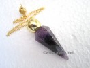 Amethyst Facetted Golden Modular Pendulum