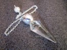 Crystal Quartz Facetted Silver Modular Pendulum