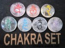 Crystal Quartz chakra Colour Sanskrit Disc Set with velvet purse