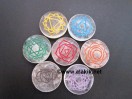 Crystal Quartz engrave chakra Colourful  disc set