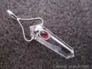 Crystal Quartz with Garnet Dpoint Pendant