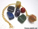 Golden Chakra Tumble cage necklace set