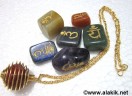 Golden Sanskrit Tumble cage neckalce set