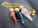 Mix Gemstone Facetted Golden Modular pendulum