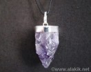 Raw Amethyst Cap Pendant with cord