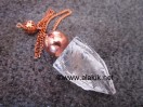 Raw Crystal Quartz Bronze Modular Pendulum