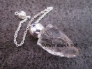 Raw Crystal Quartz Silver Modular Pendulum