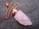 Raw Rose quartz Bronze Modular Pendulum