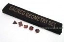 Red Tiger Eye 5pcs Geometry set with velvet purse