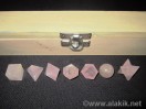 Rose Quartz 7pcs Geometry set with Wooden Box