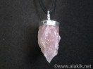 Raw Rose Quartz Cap Pendant with Cord