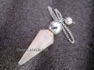 Rose Quartz Silver Facetted Modular pendulum