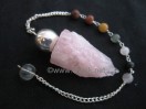 Rose Quartz Silver modular pendulum with chakra chain