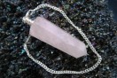 Rose quartz obelisk pendulum