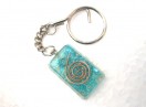 Tourquise rectangle orgone key ring